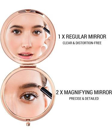 LRUIOMVE Funny Rose Gold Engraved Travel Makeup Mirror - Ideal Gift for Women, Friends, Sisters - Compact Pocket Cosmetic Mirror - Buy Online on GoSupps.com