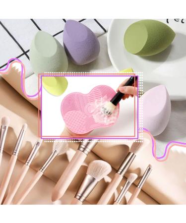 Makeup Brush Cleaning Mat Silicone Brush Cleaning Mat Makeup Brush Cleaning Pad with Suction Cups Small Makeup Brush Cleaning Tool for Makeup Brushes(Pink) - Buy Online on GoSupps.com