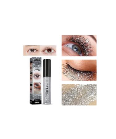 Diamond Glitter Lashes Mascara Waterproof Lengthening Mascara Tubing Mascara for All Ages & Skin Types Flash Broken Diamond Mascara Sparkling Eyes Makeup For Party Wedding 1PC A