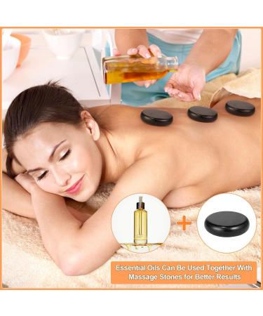 Hot Stone Massage Set - 10 Basalt Stones with Bamboo Box & Heating Device for Spa Relaxation Therapy - Buy Online on GoSupps.com