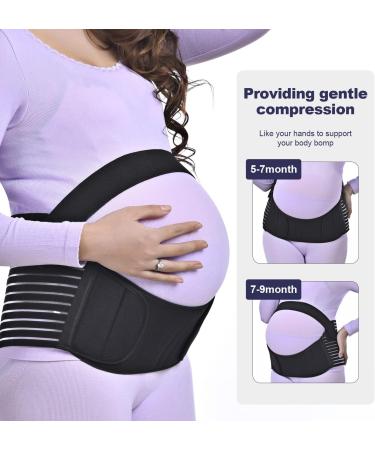 Merlinae Pregnancy Support Belt Maternity - Breathable Abdomen & Pelvic Support - Comfortable Belly Band for Pregnancy - Size XL Black (100-130CM) - Buy Online on GoSupps.com