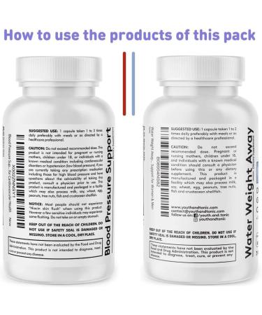 Natural Diuretics for Blood Pressure Support | High Strength Water Weight Pills with Vitamins & Herbs | Fluid Loss & BP Supplements for Heart Health | Men & Women - Buy Online on GoSupps.com