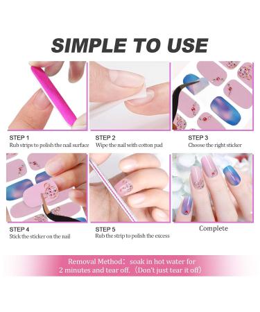 Kalolary 24 Sheet Nail Film Stickers Set - Glitter Diamond Self-Adhesive Nail Art with 2 Nail Files | DIY Designs for Women & Girls - Buy Online on GoSupps.com