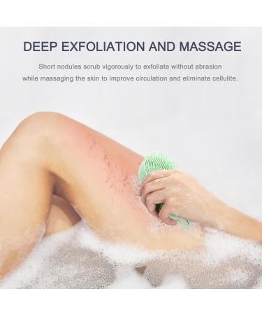 FREATECH Body Brush - Dual Silicone Bristles for Bathing & Massage Anti-Cellulite Shower Brush Hygienic & Durable Mint Green - Buy Online on GoSupps.com