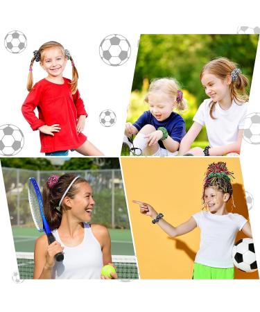 Willbond 20 Pcs Softball Soccer Basketball Hair Scrunchies Set - Satin Elastic Hair Ties for Women & Girls (Soccer Style) - Buy Online on GoSupps.com