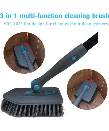 Tub and Tile Scrub Cleaning Brush 3 in 1 Shower Bathroom Scrubber Cleaner Brushes with 50.4'' Extendable Long Handle Detachable Stiff Bristles for Cleaning Bathtub Wall Floor Kitchen Sink Toilet - Buy Online on GoSupps.com