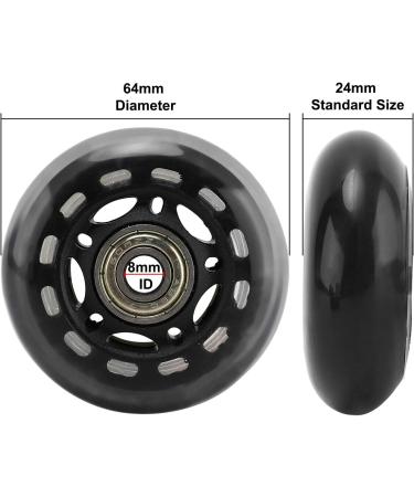 Yaegoo 64mm Inline Skate Wheels 8 Pack - Replacement Wheels with Bearings - Buy Online on GoSupps.com