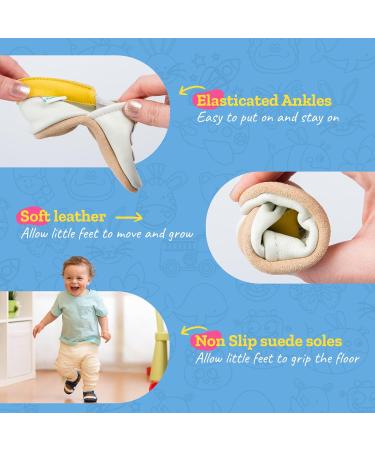 Baby Walking Shoes 6-12 Months - Leather Soft Sole Baby Shoes for Boys and Girls - Daisy Design - Buy Online on GoSupps.com