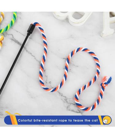 Simarro Interactive Cat Stick Toys - 3PC Colorful Bite-Proof Rope Wands for Kitten Training & Exercise | Teasing & Playful Fun - Buy Online on GoSupps.com