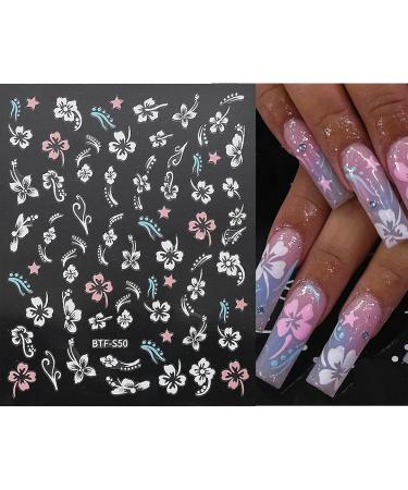 JMEOWIO Spring Flower Nail Art Stickers - 9 Sheets Colorful Floral Decals for Nail Design | Self-Adhesive Summer Nail Supplies - Buy Online on GoSupps.com
