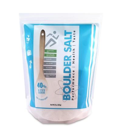Boulder Salt Electrolyte Powder and Hydration Pack | Oral Rehydration | Natural Alkaline Salt for Energy and Stamina | No Sugar | 20oz Bag | 283 Servings 1.25 Pound (Pack of 1)