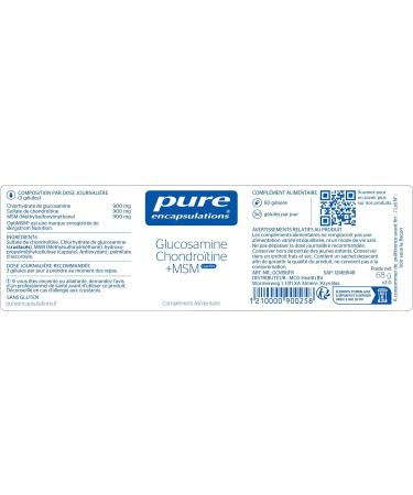 Pure Encapsulations - Glucosamine & Chondroitin + MSM - Promotes Connective Tissue & Joint Health - Cartilage Essential Components - 60 Capsules - Buy Online on GoSupps.com