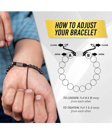 MagnetRX Hematite Bracelet | MAX Strength Magnetic Stones | Beaded Bracelet for Men & Women | Classic 6mm Bead - Buy Online on GoSupps.com