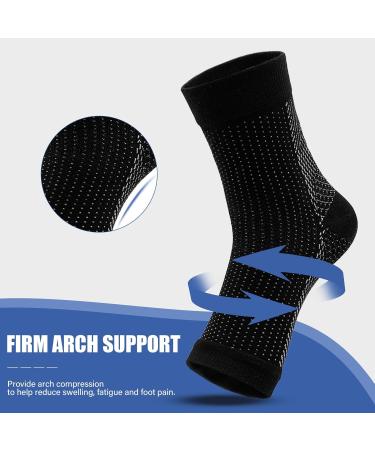 Plantar Fasciitis Support Socks | 4 Pairs Compression Foot Sleeve for Pain Relief | Ankle Brace for Neuropathy, Achilles Tendonitis, Arthritis | Men Women | Black L/XL - Buy Online on GoSupps.com