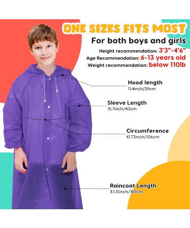 Kids Reusable Rain Ponchos 3Pack - EVA Raincoats for Boys Girls - Waterproof Outdoor Accessories - Buy Online on GoSupps.com