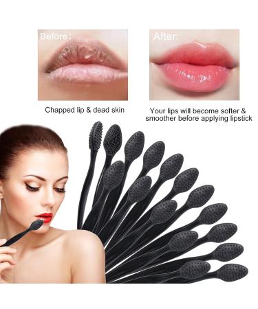 16 Pcs Black Silicone Lip Exfoliator Brushes - Double-Sided Lip Scrub Tool for Skincare | Raploy Soft Silicone Exfoliator for Smoother Lips - Buy Online on GoSupps.com