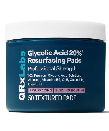 QRxLabs Resurfacing and Hydrating Duo: Glycolic Acid 20% Resurfacing Pads + Hyaluronic Acid 2oz Serum - Smoother Hydrated and Radiant Skin - Daily Use - 50ct Pads Pads and Hydrolific Serum - Buy Online on GoSupps.com