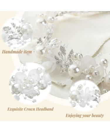 3 Pcs Silver Flower Girl Headpiece Set - Alloy Floral Tiara for Wedding, Communion, Prom & Photography - Buy Online on GoSupps.com