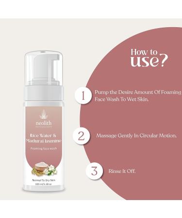 Neolith Rice Water And Madurai Jasmine Foaming Face Wash Contains The Goodness Of Ricewater That Helps Gently Wash Away - Buy Online on GoSupps.com