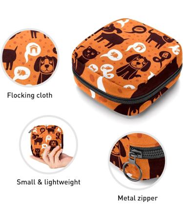 GIAPB Period Bag Sanitary Napkin Storage Pouch - Black Travel Makeup Bag for Women - Dog and Cat Design - 4823 - Buy Online on GoSupps.com