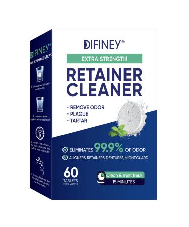 Cleaner Tablets for Difiney Anti Snoring Device: Retainer Cleaner for Invisalign Night Guard Deep Denture Cleaning Odor Stain & Plaque Remover 60 Mint Tablets 2-Month Supply