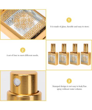 FRCOLOR 4PCS Refillable Travel Perfume Bottles - Mini 0.5oz Golden Perfume Spray for International Shipping - Buy Online on GoSupps.com