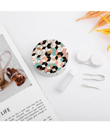 Marble Texture Golden Contact Lens Case Portable Travel Box with Mirror | Stylish & Functional eCommerce - Buy Online on GoSupps.com