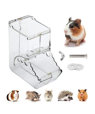 Hamsters Feeder Small Animals Automatic Dispenser Gravity Auto Dispensers Pet Pellets Food Storage Bowl - Dwarf Hamster Gerbils Mice Hedgehog Guinea Pig and Other Small Animal Ideal Feeding Station 400ml