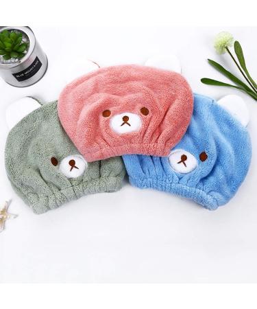 Abcsea 2 pieces children turban hair dryer turban hair dryer towel microfiber head towel quick drying hair cloth dry hood for hair dry hood for hair blue and khaki