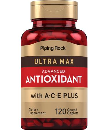 Piping Rock Antioxidant Supplements 120 Caplets | Advanced Formula for Men and Women | with Vitamin A C E | Ultra Max Complex | Non-GMO Gluten Free