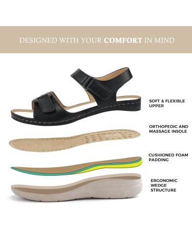 Buy Ortho+rest Women's Comfortable Walking Sandals | Orthotic Arch Support | Stylish Black Dress Sandals - Perfect for All-Day Comfort - Buy Online on GoSupps.com