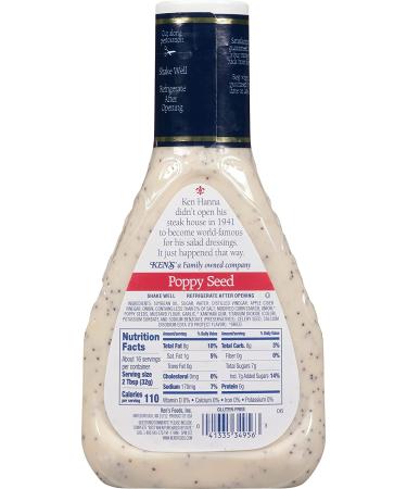Ken's Steak House Poppy Seed Dressing - 16 Fl Oz (Pack of 3) - Delicious Salad Dressing - Buy Online on GoSupps.com