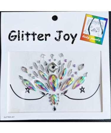 Kotbs Body Jewels Rhinestone Sticker 2-Sheet Mermaid Chest Gems and Breast Pasties Set - Halloween Festival Rave Party Body Art Gems - Buy Online on GoSupps.com