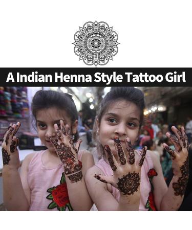 Temporary Tattoos Kit: 4Pcs Semi Permanent Tattoo Cones for DIY Body Art | India Body Painting Set for Women Men Kids | Summer Trend Freehand Paste with 3 Colors, 20 Stencils & 4 Nozzles - Buy Online on GoSupps.com