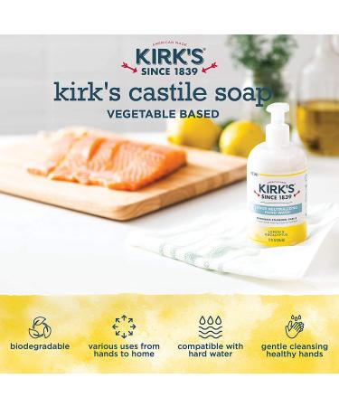 Kirk's Lemon & Eucalyptus Hand Soap 12 Fl Oz, 4-Pack - Odor-Neutralizing Castile Liquid Soap, Moisturizing Kitchen Hand Wash - Buy Online on GoSupps.com