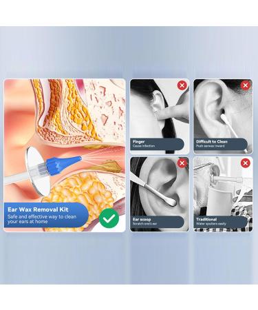 Manual Ear Wax Removal Kit with 2 Type Ear Tips Gentle Ear Irrigation Flushing System for Adults Kids - Buy Online on GoSupps.com