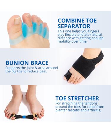 Wifamy Toe Separators Bunion Corrector - Pain Relief Toe Spacers for Bunions - Hallux Valgus Brace - Lightweight & Breathable - Men & Women - Buy Online on GoSupps.com
