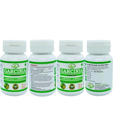 Buy Natural Pure Herbal Garcinia Cambogia Extract Capsules - Highest Potency 100% Herbal | 60 Veg. Capsules (Pack of 4) - International Shipping Available - Buy Online on GoSupps.com