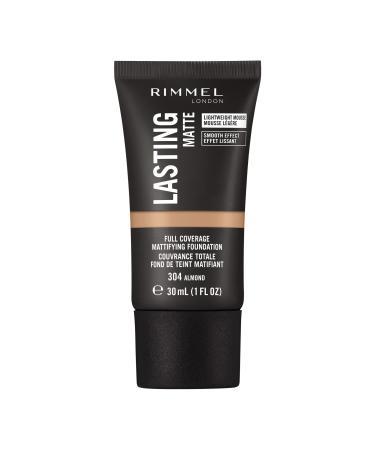 Rimmel Lasting Matte Full Coverage Light-weight Foundation 30 ml 304 Almond 1 piece (1 pack) almond