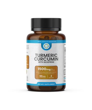 TRUEMED Turmeric Curcumin with BioPerine 1500mg - High Absorption Turmeric Extract 95% Curcuminoids with Black Cumin & Ginger - Natural Joint Support & Immune Health - 60 Veggie Capsules