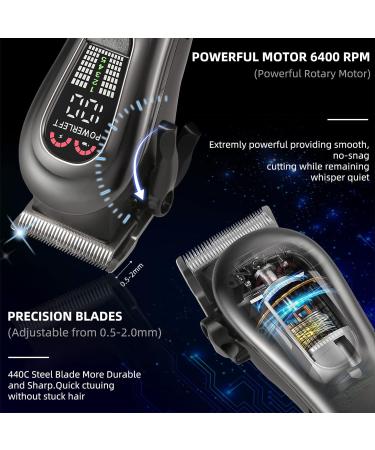 GEC Smart Hair Clipper for Men - Rechargeable Low Noise 5-Mode Professional Hair Trimmer Kit with Auxiliary Light - Buy Online on GoSupps.com