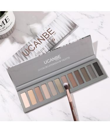 Ucanbe 12-Color Eyeshadow Palette with Brush - Waterproof Matte & Shimmer Makeup - High Color Rendering & Durable - International Shipping Available - Buy Online on GoSupps.com
