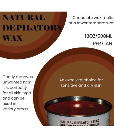 Sharonelle Soft Wax All Purpose Hair Removal Natural Depilatory Canned Wax for Sensitive Skin Canada-Made Melting Wax in Black color Canned Package (24PC Chocolate) 500 ml (Pack of 24) Chocolate - Buy Online on GoSupps.com