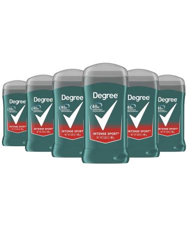 Degree Men Original Aluminum Free Deodorant for Men 48-Hour Odor Protection Arctic Edge & Intense Sport (Pack of 6) 3 Ounce Stick Fresh Mint Scent - Buy Online on GoSupps.com