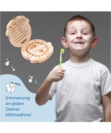 Magicat Premium Milk Tooth Jar for Boys - Wooden Keepsake Box for Baby Teeth Storage | Gift for Birthday or Baptism | Includes Tweezers & Tooth Fairy Story - Buy Online on GoSupps.com