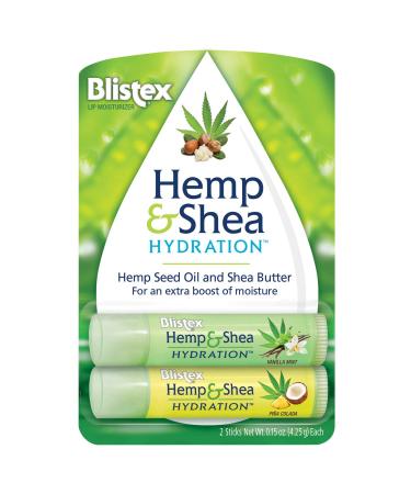Blistex Hemp & Shea Lip Moisturizer Hydration Pina Colada & Vanilla Mint 2 Pack 0.15 oz (4.25 g) Each - Buy Online on GoSupps.com