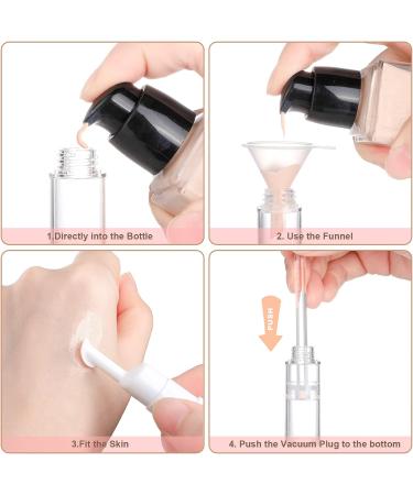 Pwsap 0.2oz Vacuum Cosmetic Travel Container Set with 4 Foundation Pump Bottles - Liquid Foundation & Eye Cream Dispenser - Buy Online on GoSupps.com