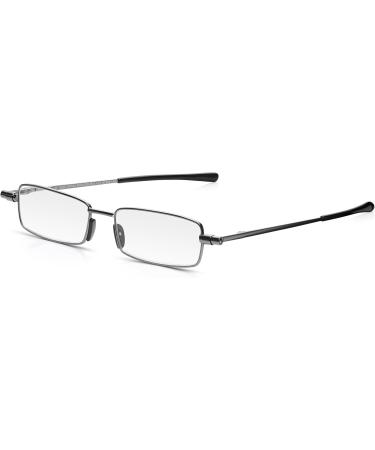 Stylish +3.0 Foldable Reading Glasses | Compact Case | Unisex Blue-Gray/Gunmetal | On-the-Go Optical Solutions - Buy Online on GoSupps.com