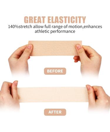 4 Roll Kinesiology Tape 5m Extra Sticky Kinesiology Tape Elastic Muscle Support Tape Waterproof Athletic Physio Muscles Strips Breathable for Exercise Sports & Injury Recovery White Skin - Buy Online on GoSupps.com