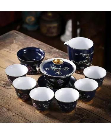 Afternoon Tea Set 9 Pcs/Set Handmade Gaiwan Household Teaware Chinese Palace Luxury Ceramic Tea Set Hand-Painted Flower and Bird Porcelain Teapot Tea Set for Adults (Color : D) (A) - Buy Online on GoSupps.com